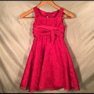 Bonnie Jean Red Dress with floral patten
